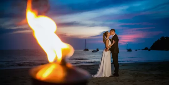 Elopement photo of Julie and Maxime at Pimalai hotel , Koh Lanta Krabi