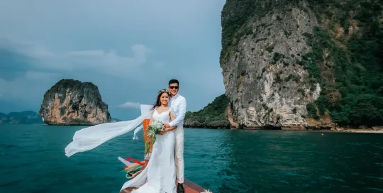Pre Wedding Photography in Krabi by Long Tail boat at Koh Porda , Koh Kai, Railay of Ethan Nay & Tisa